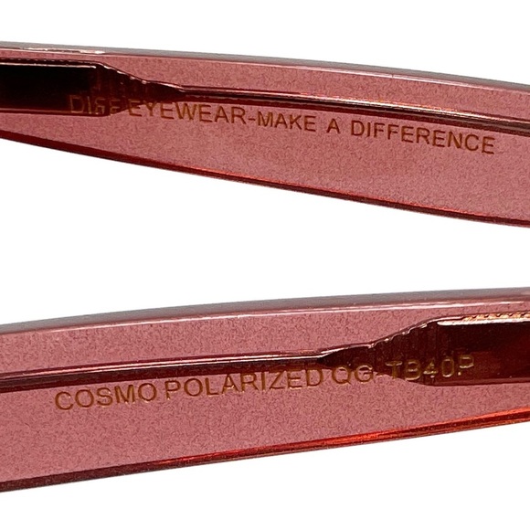 Diff Cosmo Polarized Sunglasses Full Rim Round Frames Pink Sparkle UVA/UVB TB40B main image 9